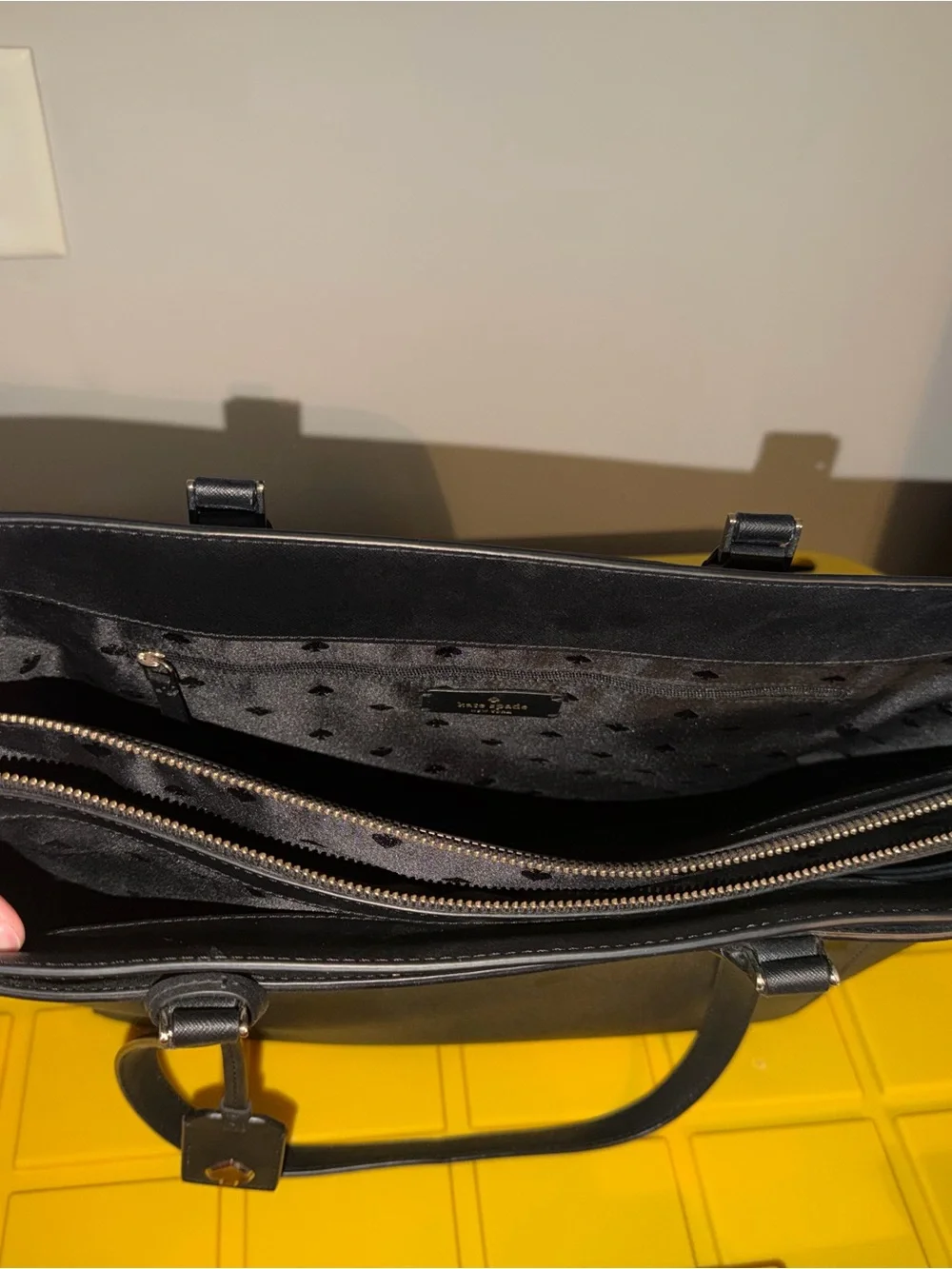 kate spade Black Saffiano Leather Laptop Tote